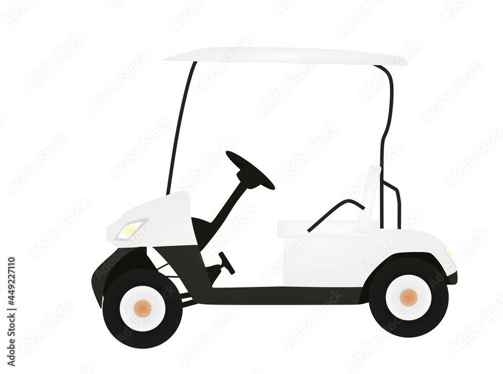 White golf car. vector illustration