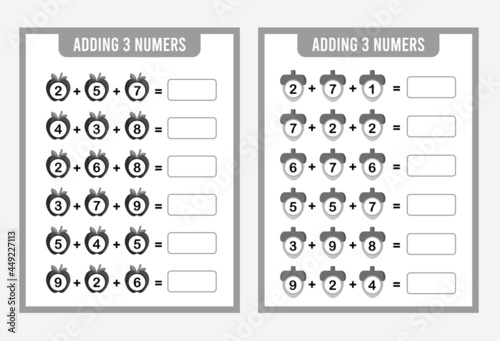 
Counting Game for Preschool Children. An educational math game. Additional spreadsheets