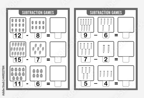 
Counting Game for Preschool Children. An educational math game. Additional spreadsheets