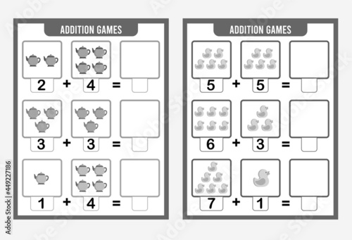 
Counting Game for Preschool Children. An educational math game. Additional spreadsheets