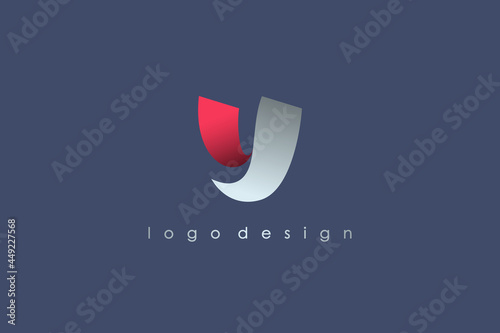 Abstract Initial Letter Y Logo. Red and White Wave Origami Style isolated on Blue Background. Usable for Business and Branding Logos. Flat Vector Logo Design Template Element.