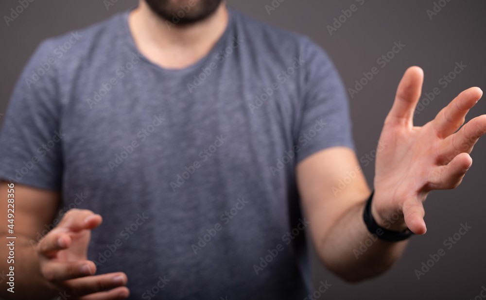 open hand presentation empty  with body