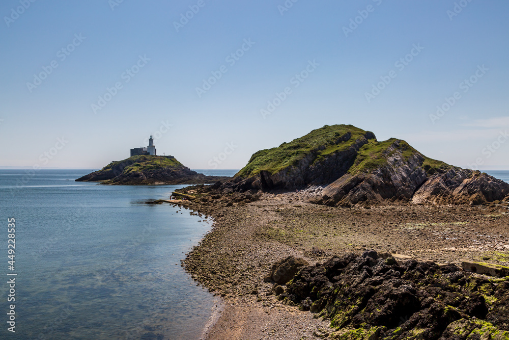 A View of the Lighthouse and Headland at Mumbles, South Wales