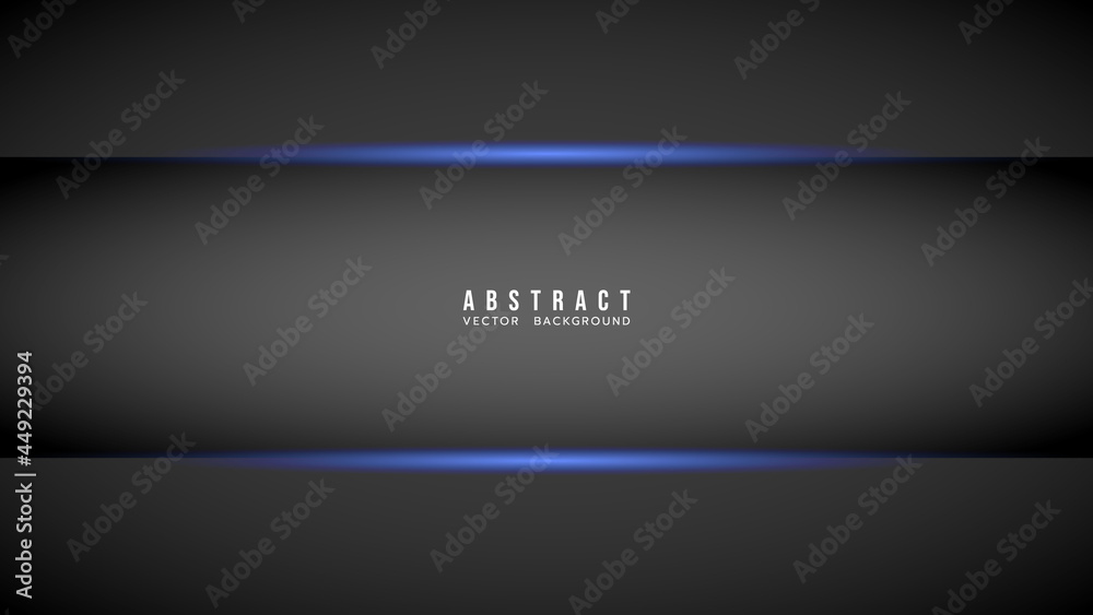 Abstract Colorful gradation with geometric shape background, black and gray color with blue neon light line , Modern background design for presentation, illustration Vector EPS 10