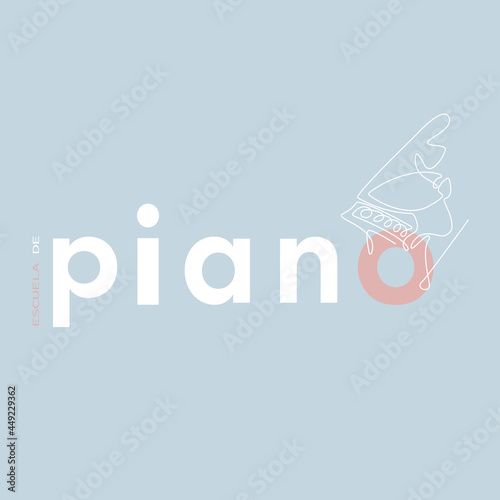 the logo for the piano school. the piano. keys. photo