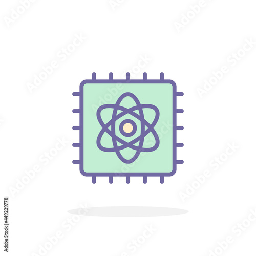 Quantum computer icon in filled outline style.