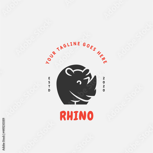 Rhino Logo design vector template. animal logo vector
