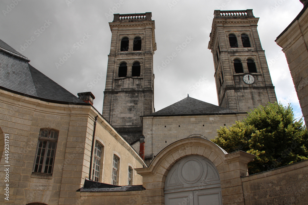 episcopal palace and our lady cathedral in verdun in lorraine (france) 