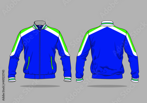 retro vintage windbreaker jacket template