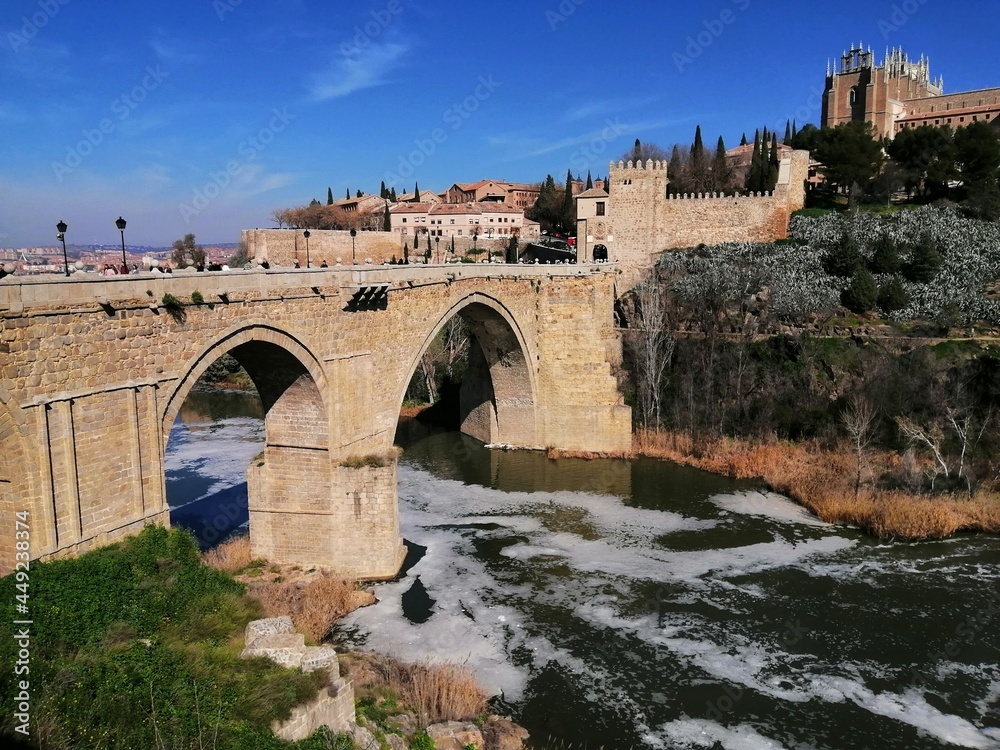Puente de Alcántara bridge Toledo Spain February 2020