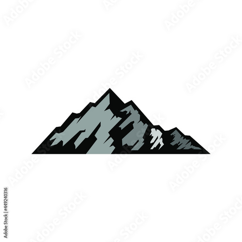 Mountain logo. Mountain icon isolated on white background. Mountain icon vector. Mountain simple sign. Hill logo vector. Mountain top design illustration. 