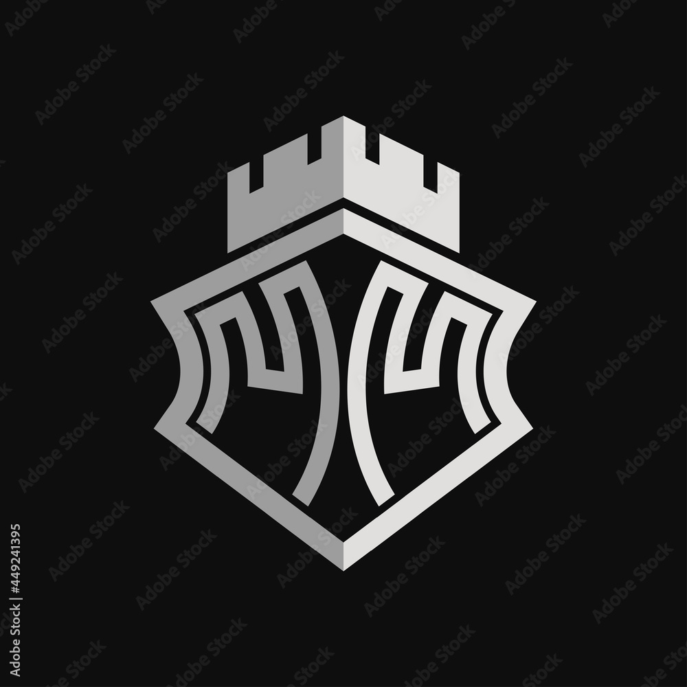 Twin M Castle Logo design vector illustration