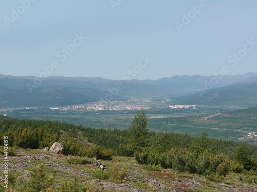 view from the hill to the city of Bilibino Chukotka Russia photo