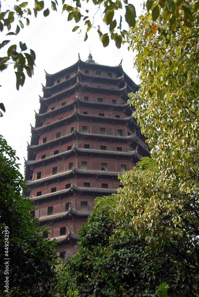 Six Harmonies Pagoda, Hangzhou, Zhejiang Province in China. The Six