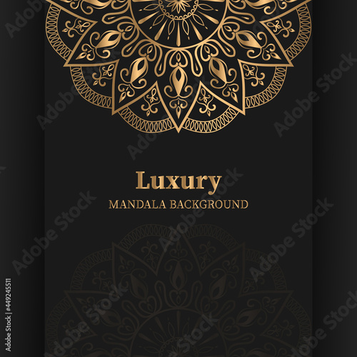 luxury ornamental mandala design background in gold color. ornament elegant invitation wedding card , invite ,Arabesque Pattern	