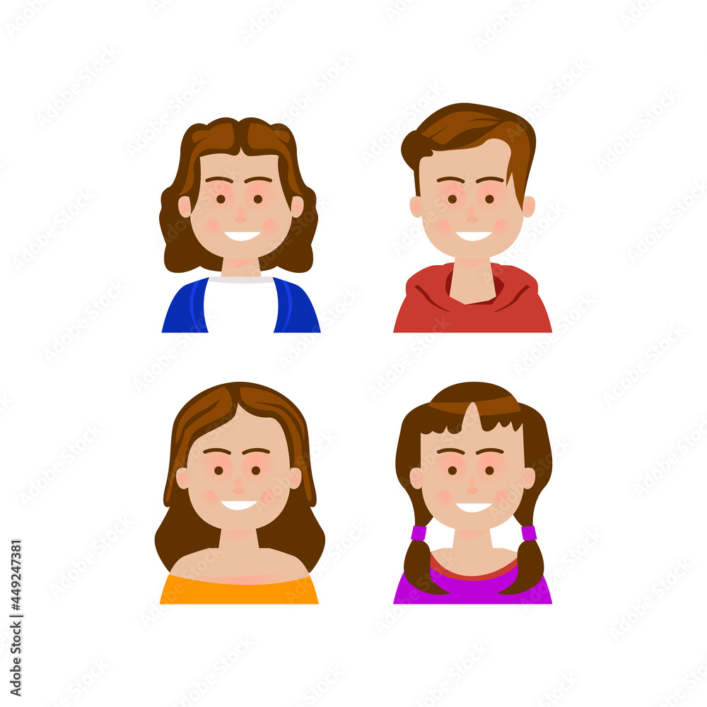 People cartoon character avatar design isolated People cartoon character avatar design isolated