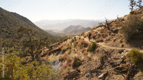 Dry hot desert landscapes on the Pacific Crest Trail along the PCT California Section G from Walker Pass in the USA.