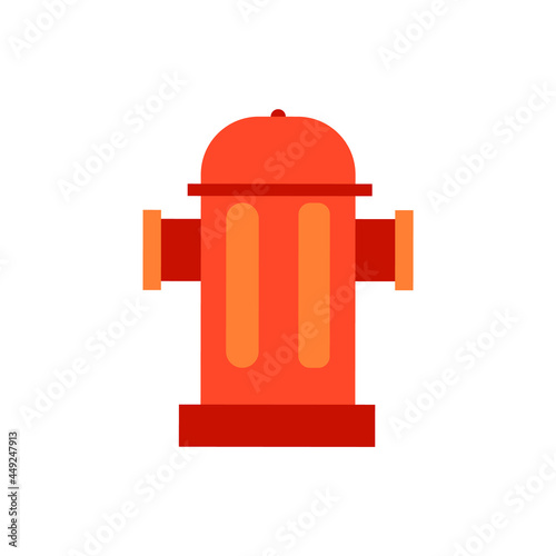 flat icon fireman. street fire extinguishing. red hydrant for water. stock vector illustration isolated on white background.