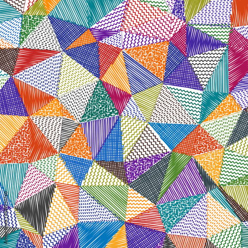 Low poly sketch background. Astonishing square pattern. Charming abstract background. Vector illustration.