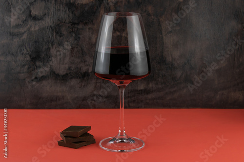 Dark chocolate and a glass of wine
