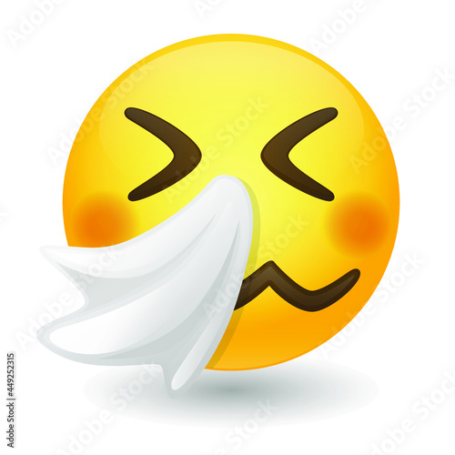 Sneezing Emoji Icon Illustration Sign. Ill Expression Vector Symbol Emoticon Design Vector Clip Art.