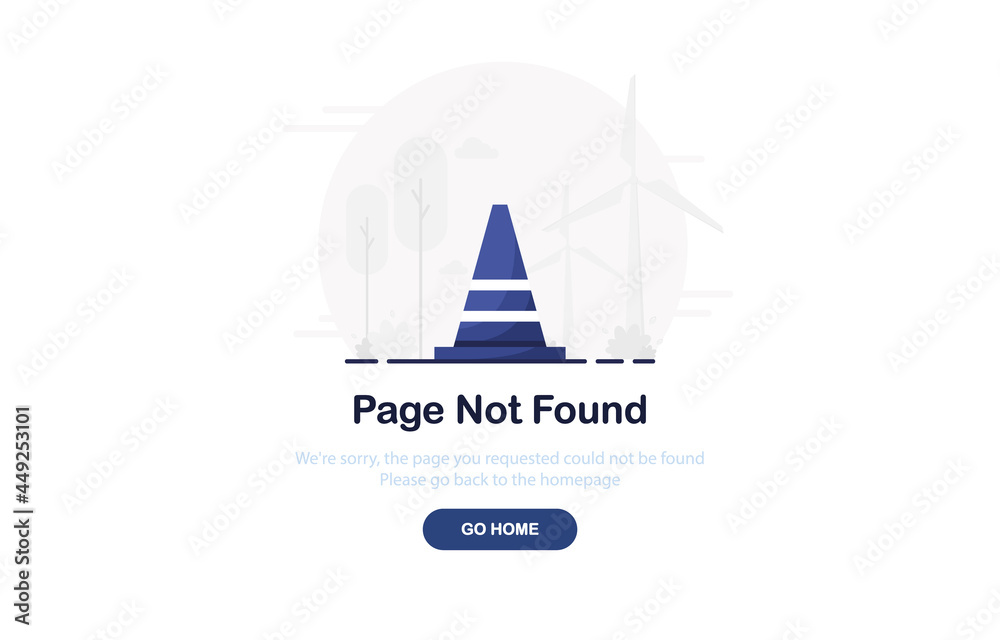 404 error page template for website. Page not found. Flat design. Blue. Eps 10 - obrazy, fototapety, plakaty 
