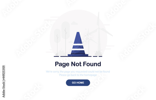 404 error page template for website. Page not found. Flat design. Blue. Eps 10 photo