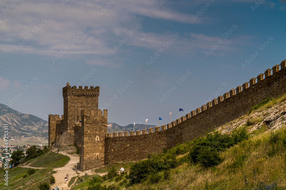 The Republic of Crimea. July 12, 2021. Genoese fortress in the city of Sudak.