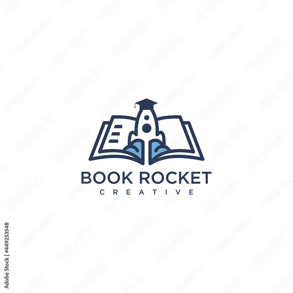 Rocket book design vector template.