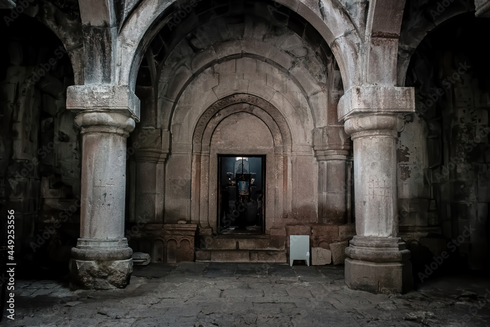 interior of the monastery in armenia