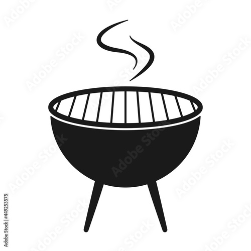 Barbecue or BBQ grill in vector Icon