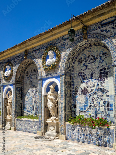 Fronteira Palace terrace blue and white tiles with a allegories to the liberal arts photo