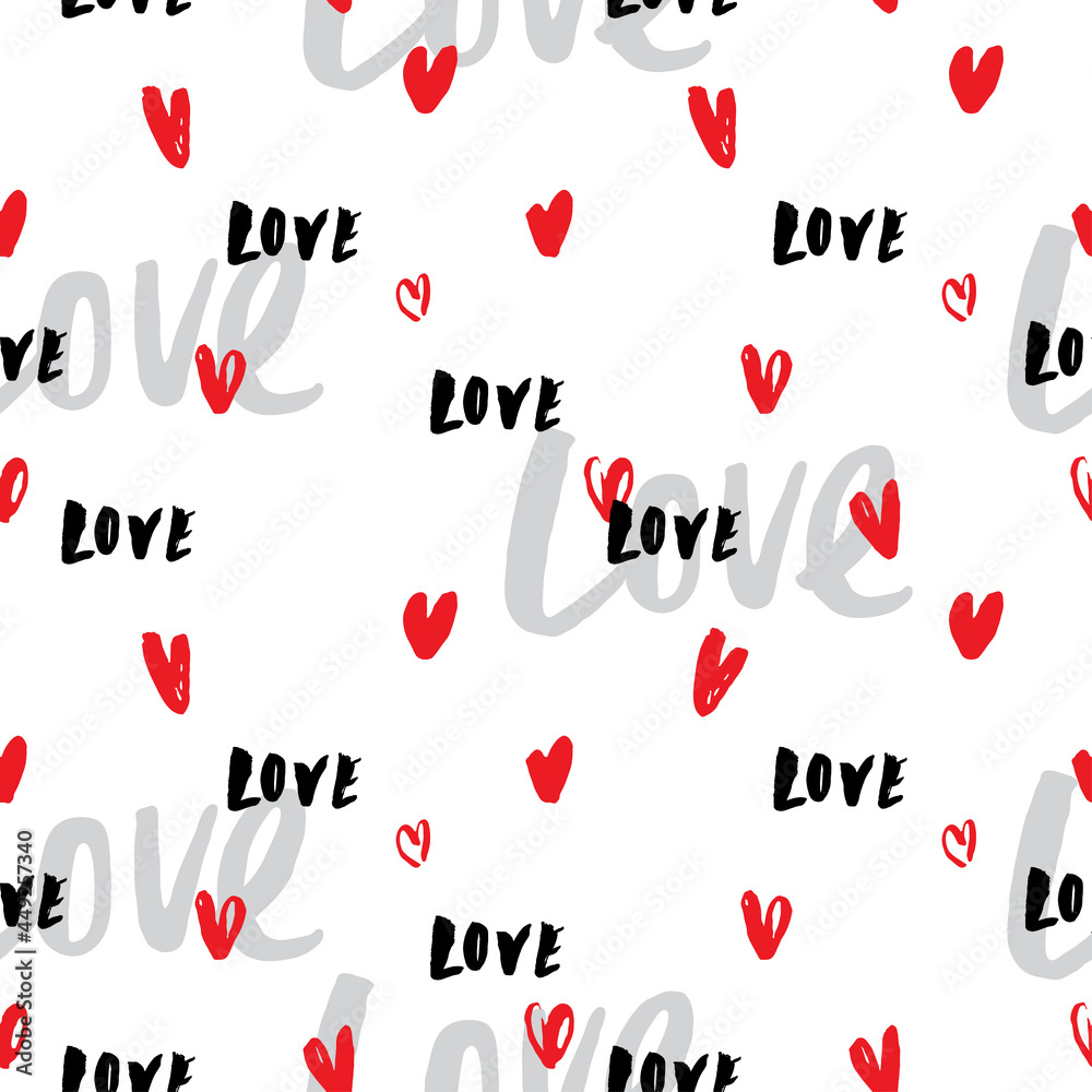 Love add hearts calligraphy pattern