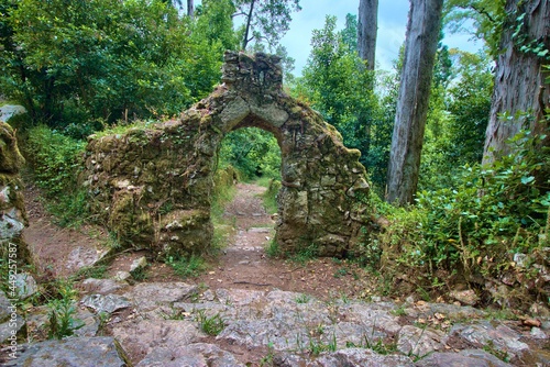Ruins of the Passo do Pretório in the forest park of Bussaco, Portugal