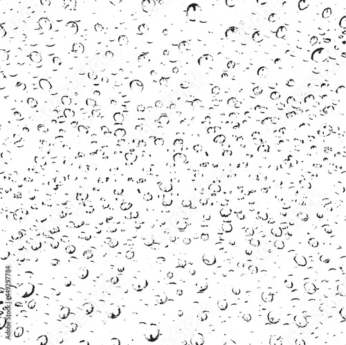 Small water drops texture vector. Rainy window overlay texture. Rain on glass background. Abstract halftone textured effect. Vector Illustration. EPS10.