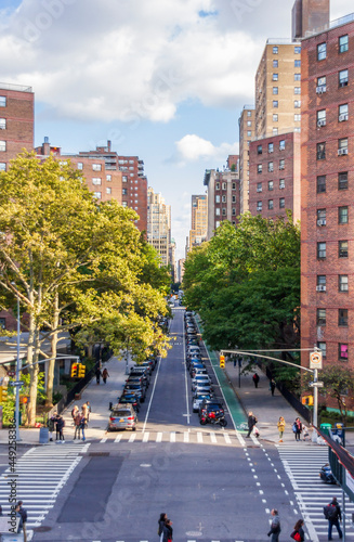 Canvas Print The urban environment at Skyline in Chelsea, seen from the High Line, New York,