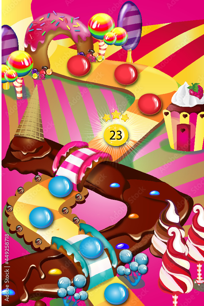 Obraz premium Cukierki, gra, słodycze, plansza , mapa