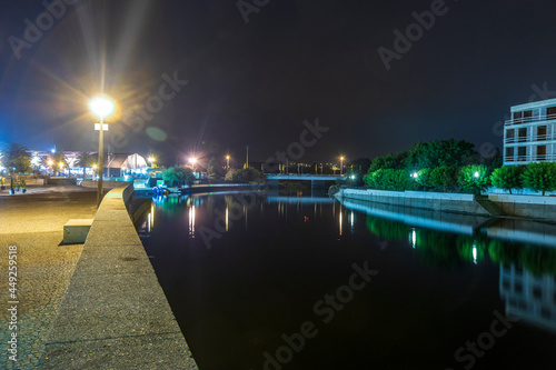 Panorama over the Águeda river and the city of Águeda, Portugal