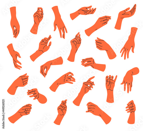 Simple Woman Hands in Various Positions