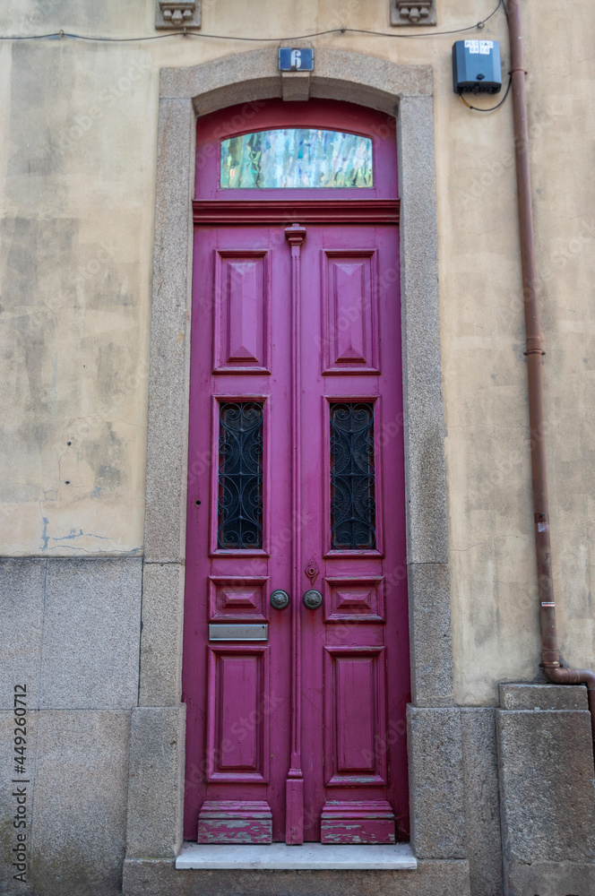 Old entry door in Águeda, Portugal Old entry door in Águeda, Portugal