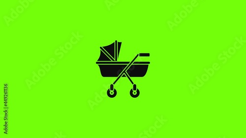 New baby carriage icon animation