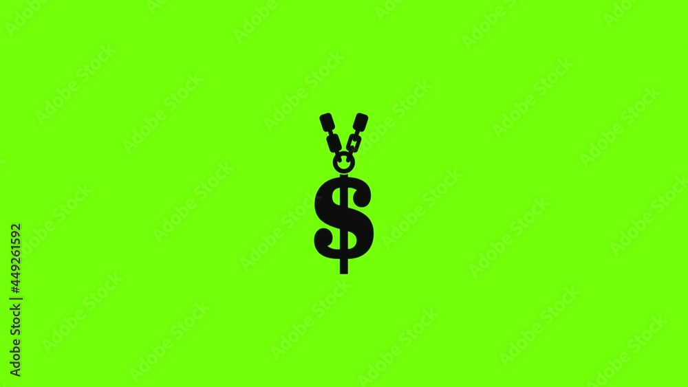 Gold dollar symbol icon animation