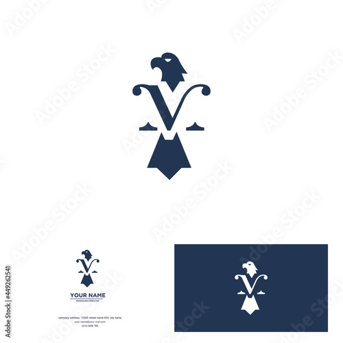 creative design logo letter vm eagle