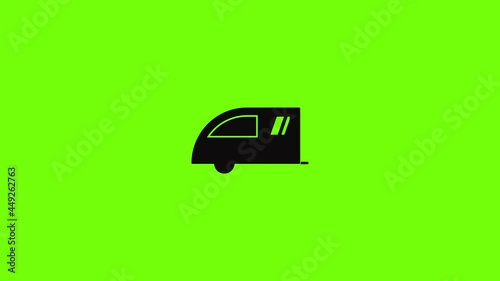 Camping trailer icon animation photo