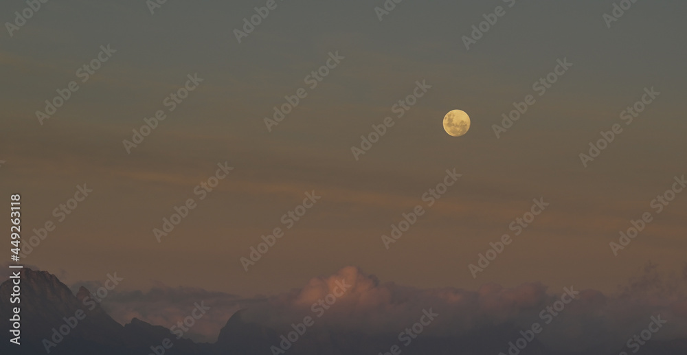 moon over the mountains