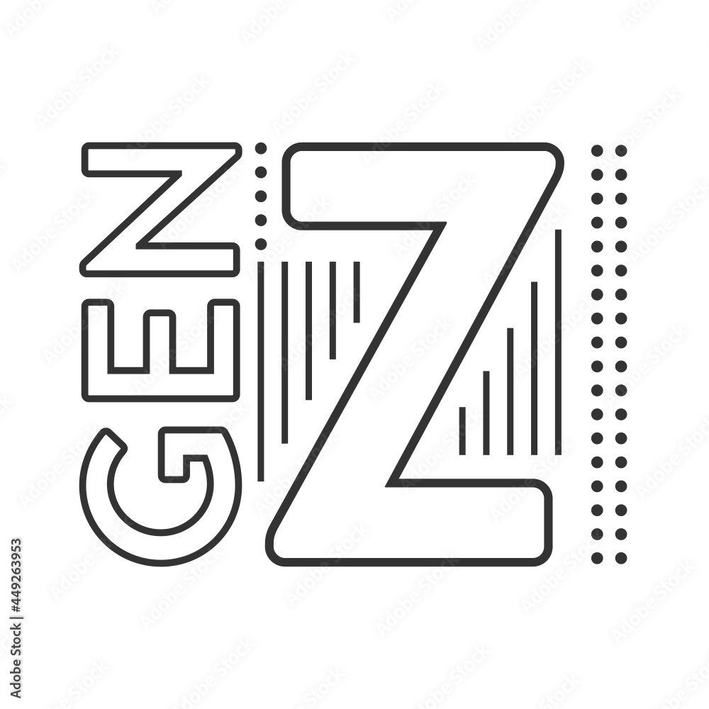 Gen Z, Generation Z, 2000's Kid, Future Generation, 2020 Vector Text