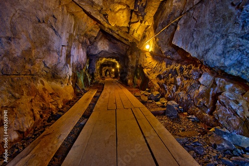 Fotografija View of Kleva Gruva old mine shaft tunnel, Vetlanda, Sweden