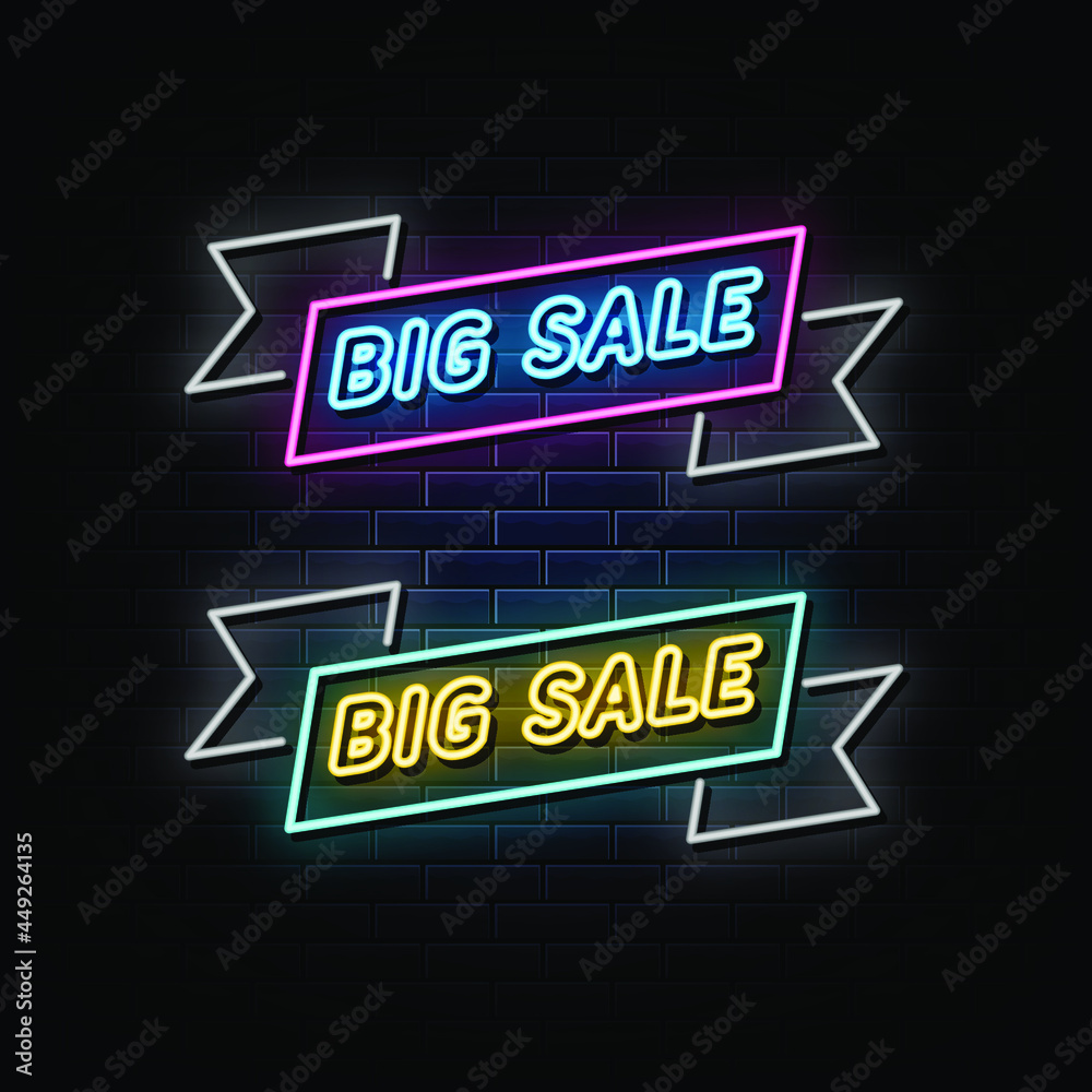 big sale neon sign vector. sign symbol big sale neon sign vector. sign symbol