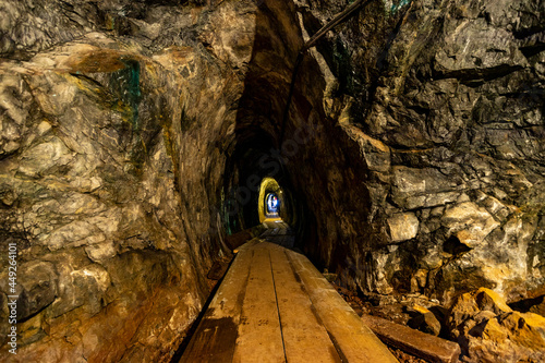 View of Kleva Gruva old mine shaft tunnel, Vetlanda, Sweden
