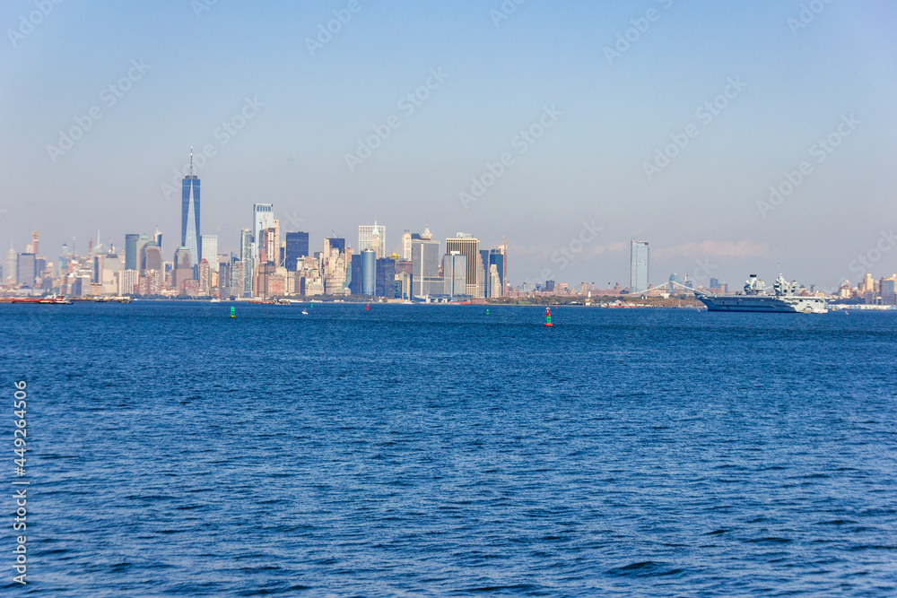 A picture of Manhattan skyline from Staten Island, NY, USA